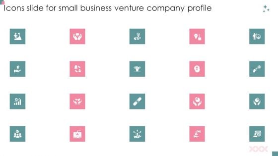 Icons Slide For Small Business Venture Company Profile Ideas PDF