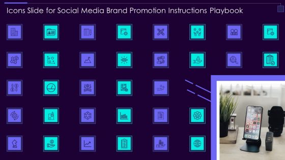 Icons Slide For Social Media Brand Promotion Instructions Playbook Professional PDF