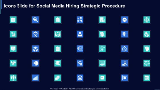 Icons Slide For Social Media Hiring Strategic Procedure Guidelines PDF