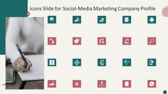 Icons Slide For Social Media Marketing Company Profile Ppt Infographic Template Maker PDF