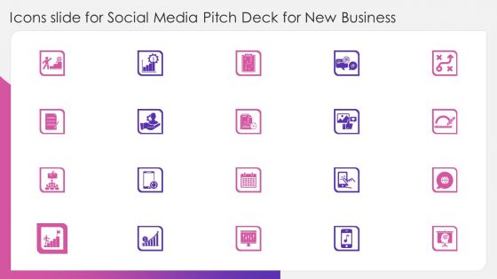 Icons Slide For Social Media Pitch Deck For New Business Mockup PDF