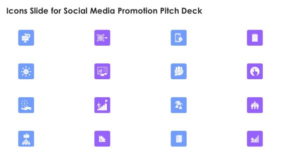 Icons Slide For Social Media Promotion Pitch Deck Elements PDF