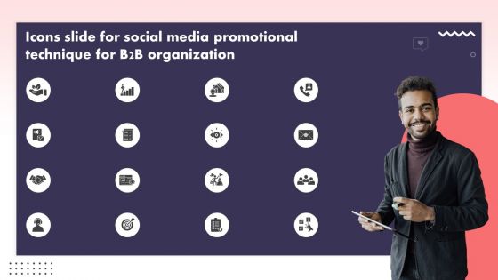 Icons Slide For Social Media Promotional Technique For B2B Organization Guidelines PDF