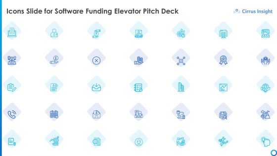 Icons Slide For Software Funding Elevator Pitch Deck Ppt Infographic Template Outline PDF