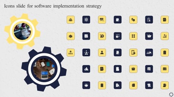 Icons Slide For Software Implementation Strategy Introduction PDF