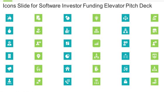 Icons Slide For Software Investor Funding Elevator Pitch Deck Graphics PDF