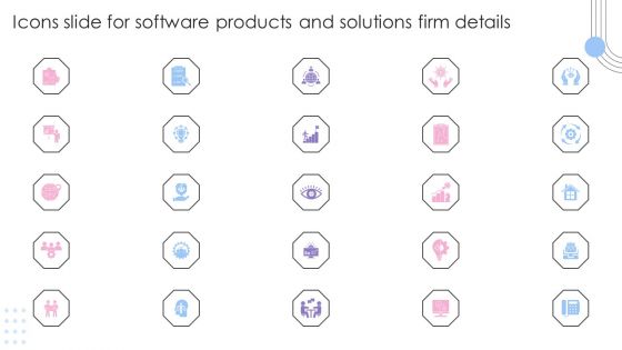 Icons Slide For Software Products And Solutions Firm Details Pictures PDF