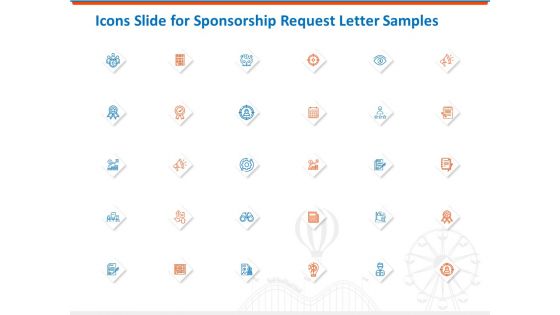 Icons Slide For Sponsorship Request Letter Samples Pictures PDF