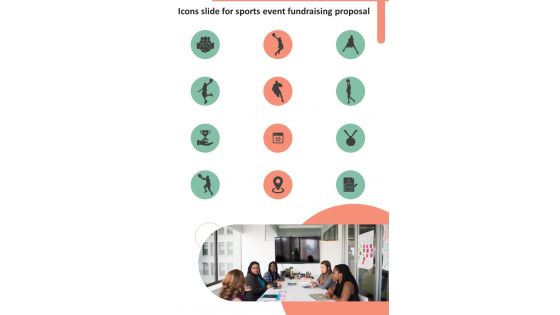 Icons Slide For Sports Event Fundraising Proposal One Pager Sample Example Document