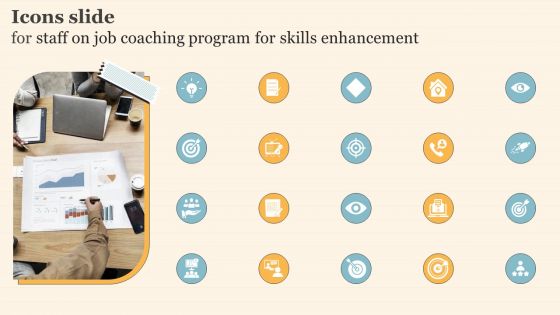 Icons Slide For Staff On Job Coaching Program For Skills Enhancement Inspiration PDF