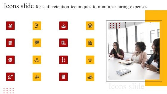 Icons Slide For Staff Retention Techniques To Minimize Hiring Expenses Summary PDF