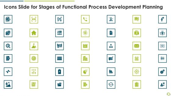 Icons Slide For Stages Of Functional Process Development Planning Clipart PDF