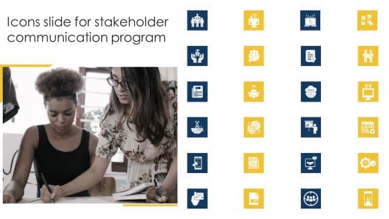 Icons Slide For Stakeholder Communication Program Information PDF