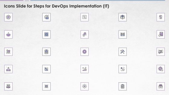 Icons Slide For Steps For Devops Implementation IT Professional PDF