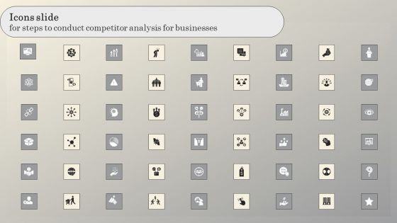 Icons Slide For Steps To Conduct Competitor Analysis For Businesses Demonstration PDF