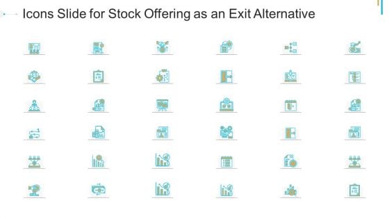 Icons Slide For Stock Offering As An Exit Alternative Ppt Styles Graphic Tips PDF