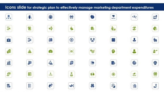 Icons Slide For Strategic Plan To Effectively Manage Marketing Department Expenditures Mockup PDF