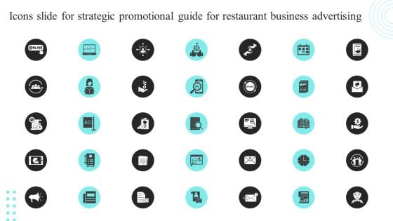 Icons Slide For Strategic Promotional Guide For Restaurant Business Advertising Slides PDF