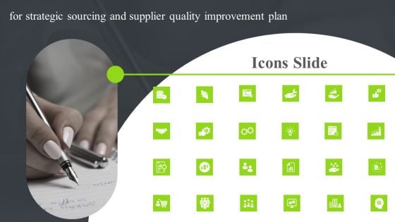 Icons Slide For Strategic Sourcing And Supplier Quality Improvement Plan Professional PDF