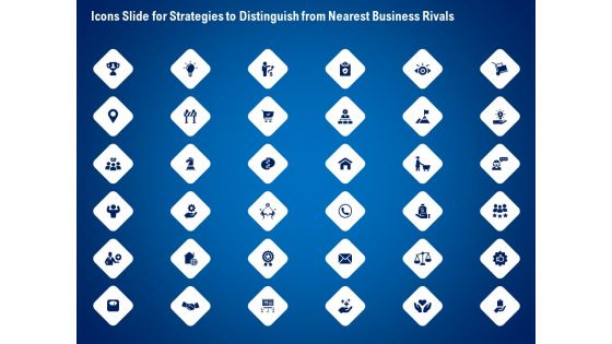 icons slide for strategies to distinguish from nearest business rivals ppt styles picture pdf