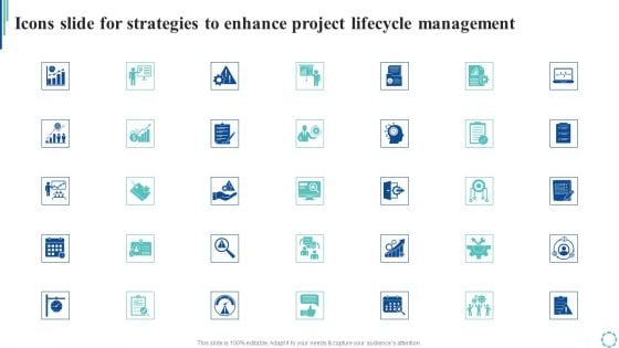 Icons Slide For Strategies To Enhance Project Lifecycle Management Topics PDF