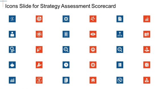 Icons Slide For Strategy Assessment Scorecard Graphics PDF