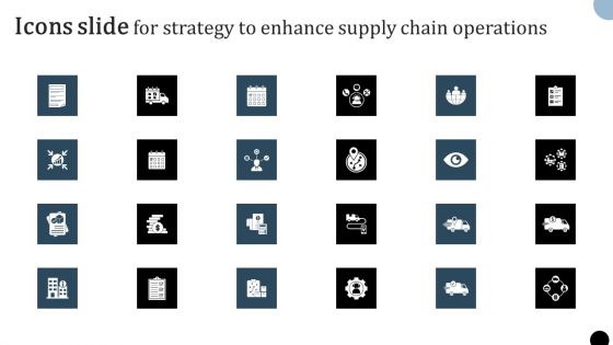 Icons Slide For Strategy To Enhance Supply Chain Operations Clipart PDF