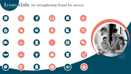 Icons Slide For Strengthening Brand For Success Clipart PDF