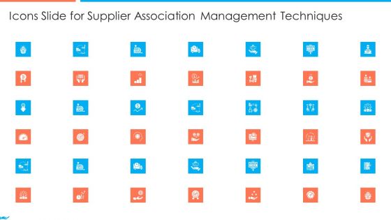 Icons Slide For Supplier Association Management Techniques Introduction PDF