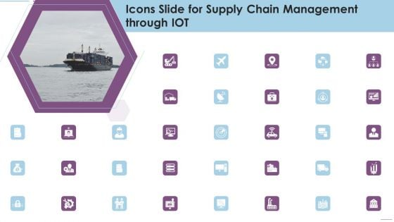 Icons Slide For Supply Chain Management Through IOT Brochure PDF