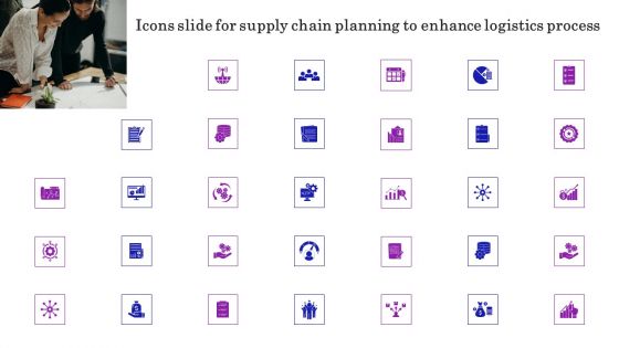 Icons Slide For Supply Chain Planning To Enhance Logistics Process Download PDF