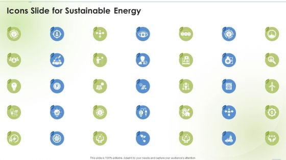 Icons Slide For Sustainable Energy Ppt PowerPoint Presentation Portfolio Slides PDF