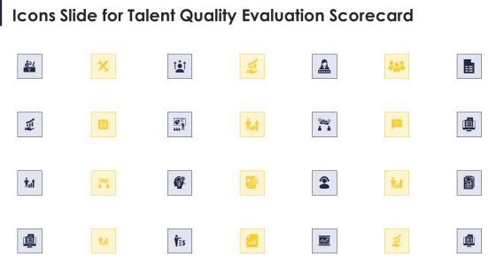 Icons Slide For Talent Quality Evaluation Scorecard Guidelines PDF