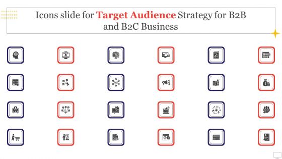 Icons Slide For Target Audience Strategy For B2B And B2C Business Icons PDF