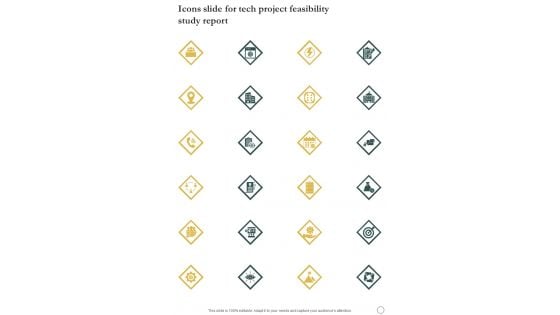 Icons Slide For Tech Project Feasibility Study Report One Pager Sample Example Document Icons Slide For Tech Project Feasibility Study Report One Pager Sample Example Document