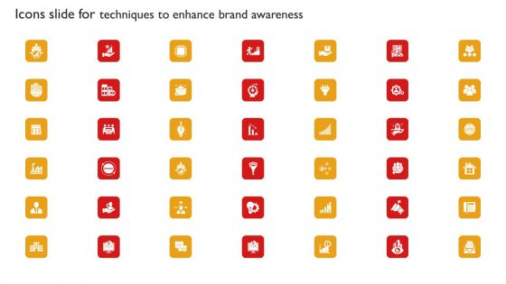 Icons Slide For Techniques To Enhance Brand Awareness Brochure PDF