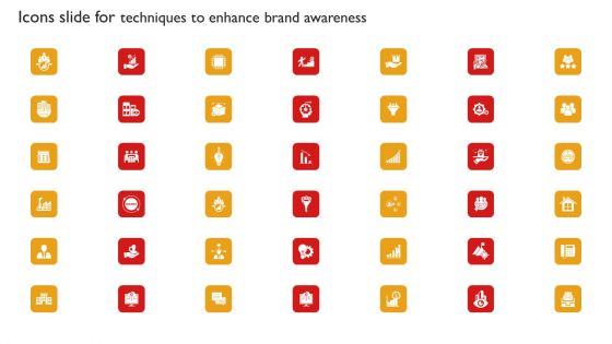 Icons Slide For Techniques To Enhance Brand Awareness Brochure PDF