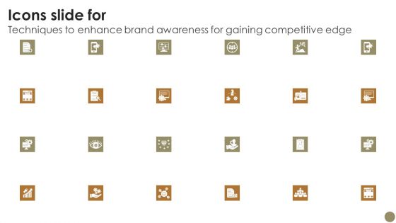 Icons Slide For Techniques To Enhance Brand Awareness For Gaining Competitive Edge Download PDF