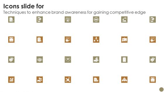 Icons Slide For Techniques To Enhance Brand Awareness For Gaining Competitive Edge Download PDF