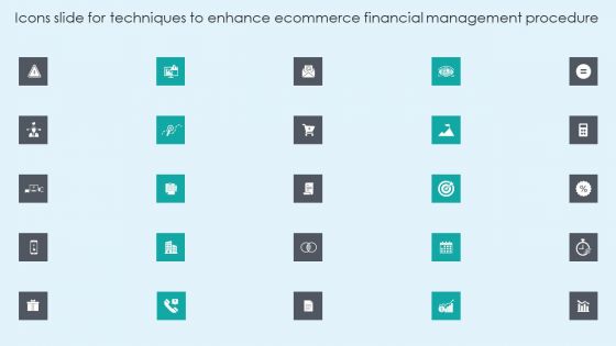 Icons Slide For Techniques To Enhance Ecommerce Financial Management Procedure Brochure PDF