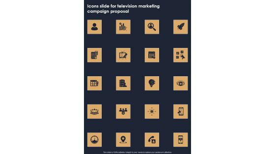 Icons Slide For Television Marketing Campaign Proposal One Pager Sample Example Document Icons Slide For Television Marketing Campaign Proposal One Pager Sample Example Document