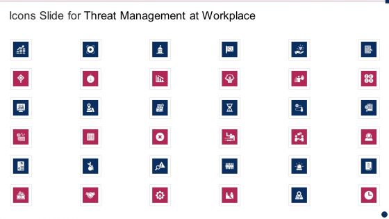 Icons Slide For Threat Management At Workplace Elements Pdf