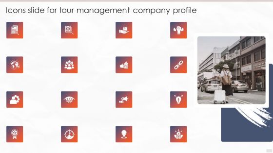 Icons Slide For Tour Management Company Profile Pictures PDF