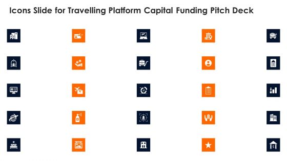 Icons Slide For Travelling Platform Capital Funding Pitch Deck Demonstration PDF