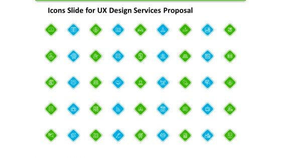 Icons Slide For UX Design Services Proposal Demonstration PDF