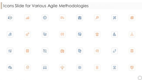 Icons Slide For Various Agile Methodologies Ppt Professional Example PDF