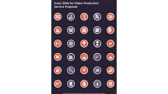 Icons Slide For Video Production Service Proposal One Pager Sample Example Document Icons Slide For Video Production Service Proposal One Pager Sample Example Document