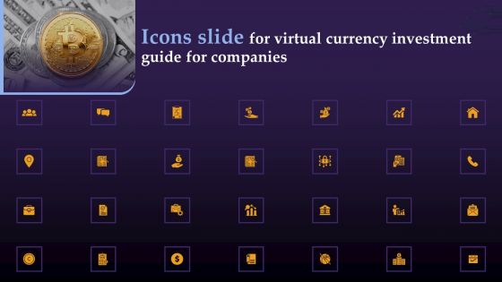 Icons Slide For Virtual Currency Investment Guide For Companies Ppt Pictures Microsoft PDF