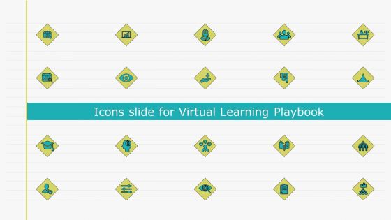 Icons Slide For Virtual Learning Playbook Background PDF