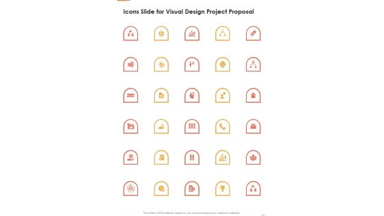 Icons Slide For Visual Design Project Proposal One Pager Sample Example Document